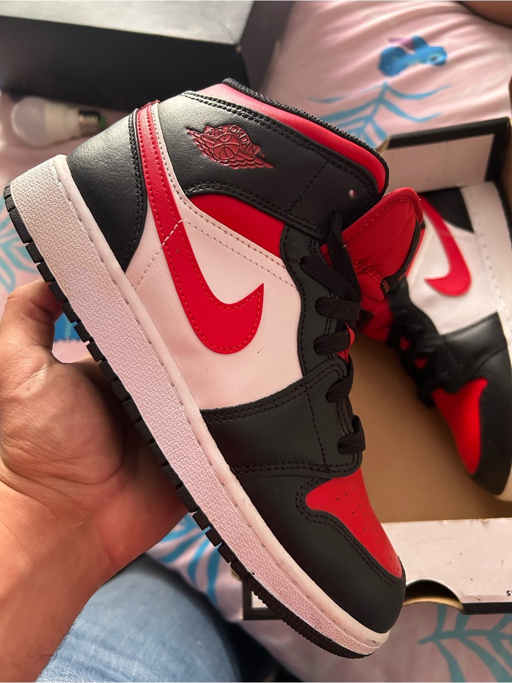 Jordan Kids' Red/Black/White High-Top Sneakers